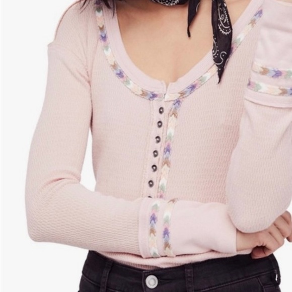 Free People Rainbow Thermal Tee - Picture 5 of 6